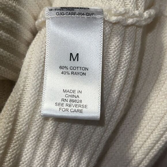 LOGO Lori Goldstein Alabaster Cloudia Ribbed Sweater-M - Picture 8 of 9